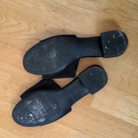 Black Faux Suede Mules, size 8 - Picture 3 of 4